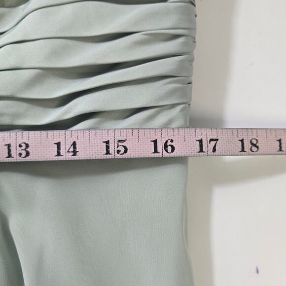 AW BRIDAL 14 1X plus sage green Dorian wedding formal party maxi dress NEW B135 - Picture 7 of 9